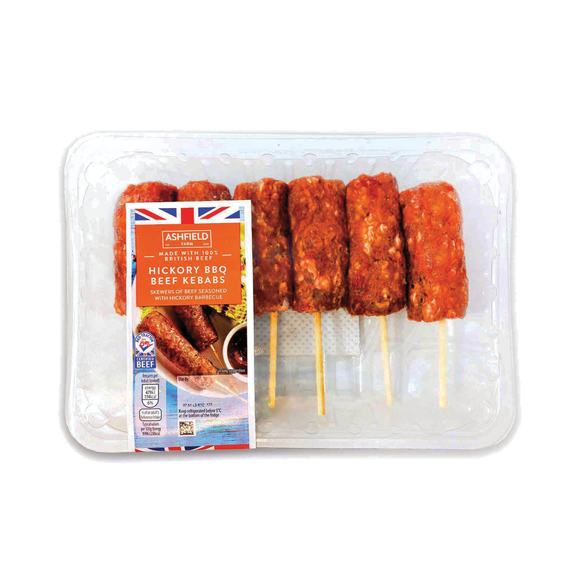 Ashfield Farm Hickory Bbq Beef Kebabs 400g